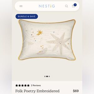 Embroidered Star Pillow Sham